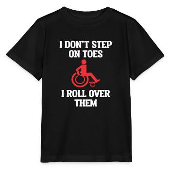 Rollstuhl Rollstuhlfahrer Handicap Rolli Humor - Stanley/Stella Kinder T-Shirt MINI CREATOR  - Schwarz - Vorne - Mikhail (115cm)