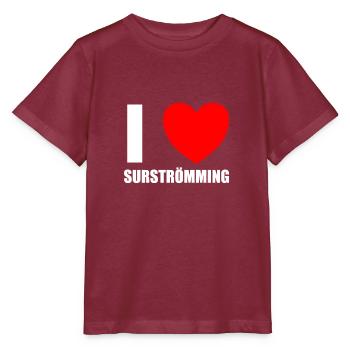 Surströmming Fish Suecia Arenque Stinkfish - Camiseta para niños MINI CREATOR de Stanley/Stella - rojo burdeos - delante - Kain (125cm)