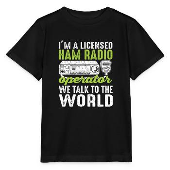 Radio amateur Ham Radio Radio Radio Amateufunker - T-shirt bio MINI CREATOR Stanley/Stella Enfant - noir - Devant - Mikhail (115cm)