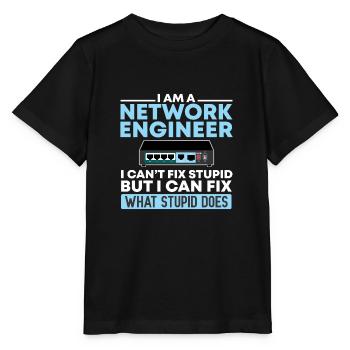 Netzwerktechniker Informatik Netzwerk Technk IT - Stanley/Stella Kinder T-Shirt MINI CREATOR  - Schwarz - Vorne - Mikhail (115cm)