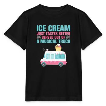 Camion de glace glacier marchand de glace glacier glacier truck - T-shirt bio MINI CREATOR Stanley/Stella Enfant - noir - Devant - Mikhail (115cm)