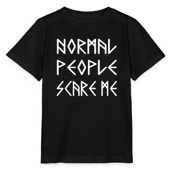 Normal People Scare Me - T-shirt bio MINI CREATOR Stanley/Stella Enfant - noir - Devant - Mikhail (115cm)