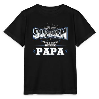 Superhelden ohne Umhang nennt man Papa - Stanley/Stella Kinder T-Shirt MINI CREATOR  - Schwarz - Vorne - Mikhail (115cm)