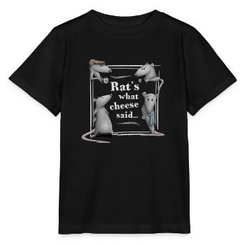 Rats ce que le fromage a dit! Drôle de blague de père rat - T-shirt bio MINI CREATOR Stanley/Stella Enfant - noir - Devant - Mikhail (115cm)