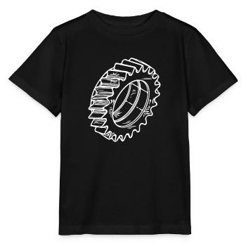 Zahnrad Maschinen Bauteil Design - Stanley/Stella Kinder T-Shirt MINI CREATOR  - Schwarz - Vorne - Mikhail (115cm)