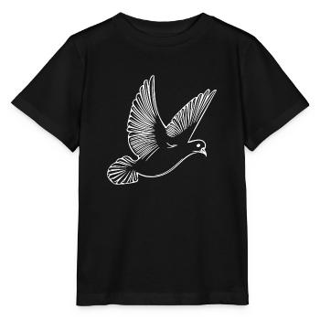 Pigeon volant sur de larges ailes - T-shirt bio MINI CREATOR Stanley/Stella Enfant - noir - Devant - Mikhail (115cm)