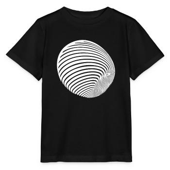 Geometrische Kugel Rolle mit Streifen - Stanley/Stella Kinder T-Shirt MINI CREATOR  - Schwarz - Vorne - Mikhail (115cm)