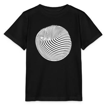 Geometrischer Kugel Körper mit Streifen - Stanley/Stella Kinder T-Shirt MINI CREATOR  - Schwarz - Vorne - Mikhail (115cm)