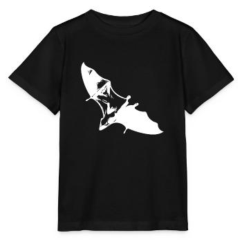Segelnder Flughund im Gleitflug - Stanley/Stella Kinder T-Shirt MINI CREATOR  - Schwarz - Vorne - Mikhail (115cm)