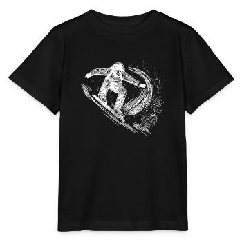 Tiefschnee Snowboard Ride Jump Style Move - Stanley/Stella Kinder T-Shirt MINI CREATOR  - Schwarz - Vorne - Mikhail (115cm)