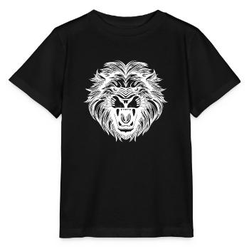 Wild Huge Lion Head Tattoo Style Mane - T-shirt bio MINI CREATOR Stanley/Stella Enfant - noir - Devant - Mikhail (115cm)