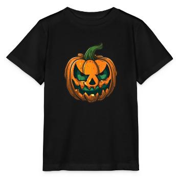 Halloween Kürbis Fratze Gesicht unheimliche Augen - Stanley/Stella Kinder T-Shirt MINI CREATOR  - Schwarz - Vorne - Mikhail (115cm)