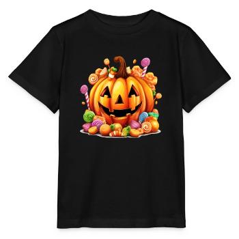 Lustiger Halloween süsser Kürbis Zucker Zauber - Stanley/Stella Kinder T-Shirt MINI CREATOR  - Schwarz - Vorne - Mikhail (115cm)