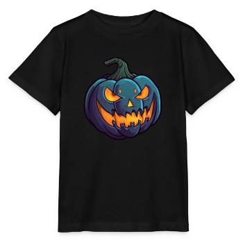 Wilde Fratze Halloween Kürbis glühende Augen - Stanley/Stella Kinder T-Shirt MINI CREATOR  - Schwarz - Vorne - Mikhail (115cm)