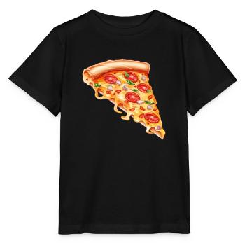 Lustiger Pizzaflüsterer Feinschmecker Pizzastück - Stanley/Stella Kinder T-Shirt MINI CREATOR  - Schwarz - Vorne - Mikhail (115cm)