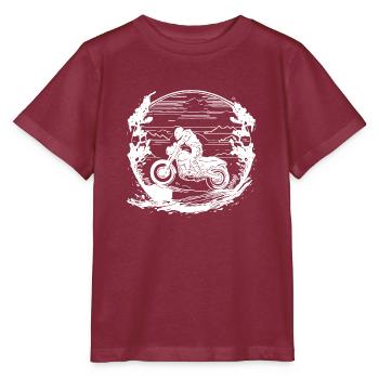 Motor Race, Extreme Sports, Dirt Bike, Off-Road Motorsport - Stanley/Stella MINI CREATOR Kids’ T-Shirt - burgundy - Front - Kain (125cm)