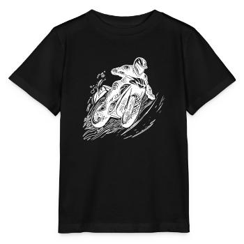 Motorrad Offroad Geländefahrt Fahrer Rennsport - Stanley/Stella Kinder T-Shirt MINI CREATOR  - Schwarz - Vorne - Mikhail (115cm)