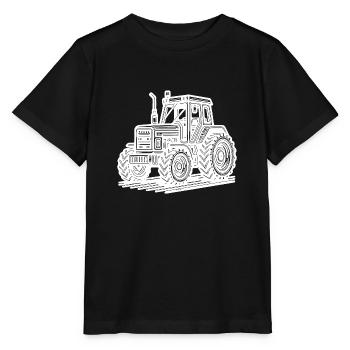 Tracteur d’hectare de machines agricoles Tracteur de terrain - T-shirt bio MINI CREATOR Stanley/Stella Enfant - noir - Devant - Mikhail (115cm)