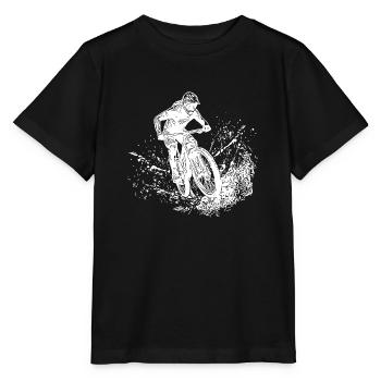 Berg Mountainbiker Schlamm Spritzer Abfahrt - Stanley/Stella Kinder T-Shirt MINI CREATOR  - Schwarz - Vorne - Mikhail (115cm)