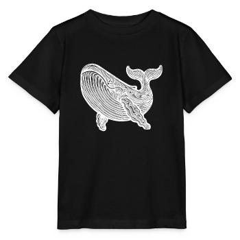 Grande baleine plongeuse Vintage créature de mer - T-shirt bio MINI CREATOR Stanley/Stella Enfant - noir - Devant - Mikhail (115cm)