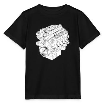 Bloc moteur cylindre ventilateur moteur - T-shirt bio MINI CREATOR Stanley/Stella Enfant - noir - Devant - Mikhail (115cm)