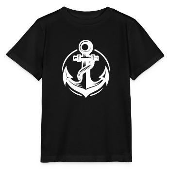 Alter nasser Anker mit dickem Seil - Stanley/Stella Kinder T-Shirt MINI CREATOR  - Schwarz - Vorne - Mikhail (115cm)