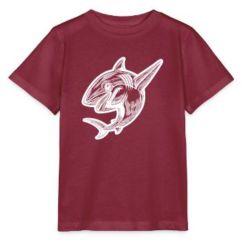 Petit requin dabbing mignon - Dabbing Shark - T-shirt bio MINI CREATOR Stanley/Stella Enfant - bordeaux - Devant - Kain (125cm)