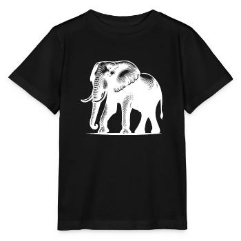 Elephant Portrait - Safari proboscis with tusks - Stanley/Stella MINI CREATOR Kids’ T-Shirt - black - Front - Mikhail (115cm)