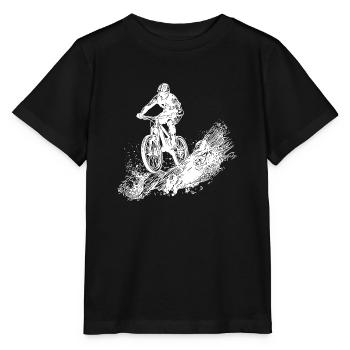 Radfahrer Schlamm Berg Abfahrt - Stanley/Stella Kinder T-Shirt MINI CREATOR  - Schwarz - Vorne - Mikhail (115cm)