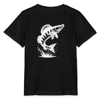 Gros poisson sauteur de sandre - T-shirt bio MINI CREATOR Stanley/Stella Enfant - noir - Devant - Mikhail (115cm)