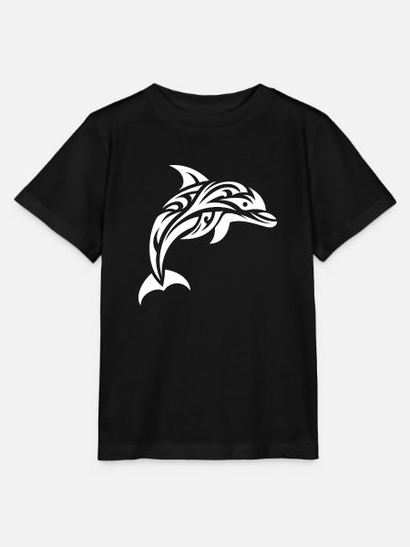 Springender süßer Tattoo Delfin - Stanley/Stella Kinder T-Shirt MINI CREATOR - Schwarz