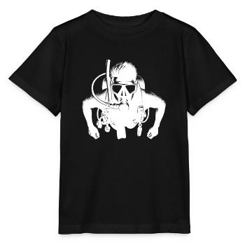 Sport Taucher mit Geräte Ausrüstung - Stanley/Stella Kinder T-Shirt MINI CREATOR  - Schwarz - Vorne - Mikhail (115cm)