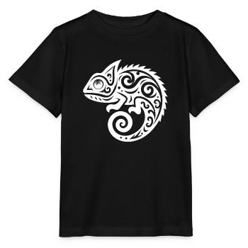 Caméléon Tattoo Écailles Creepers Déguisement - T-shirt bio MINI CREATOR Stanley/Stella Enfant - noir - Devant - Mikhail (115cm)