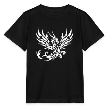 Dragon tribal de tatouage sauvage avec des ailes - T-shirt bio MINI CREATOR Stanley/Stella Enfant - noir - Devant - Mikhail (115cm)