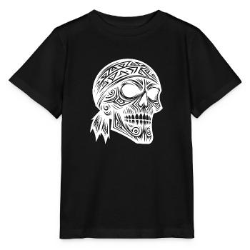 Costume de pirate crâne dans le Style de tatouage tribal - T-shirt bio MINI CREATOR Stanley/Stella Enfant - noir - Devant - Mikhail (115cm)
