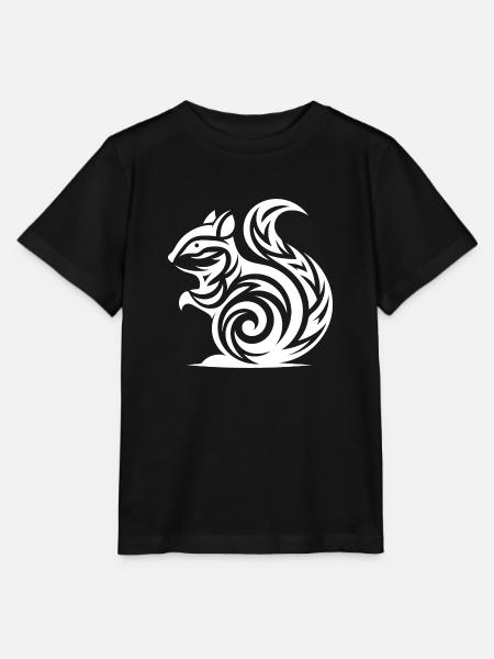 Kleines Baby Eichhörnchen in Tattoo Style - Stanley/Stella Kinder T-Shirt MINI CREATOR - Schwarz