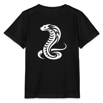 Giftiges Tribal Tattoo Style Cobra Schlange - Stanley/Stella Kinder T-Shirt MINI CREATOR  - Schwarz - Vorne - Mikhail (115cm)