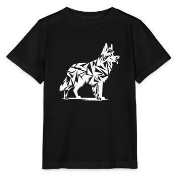 Geometrischer Schäferhund - Stanley/Stella Kinder T-Shirt MINI CREATOR  - Schwarz - Vorne - Mikhail (115cm)