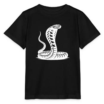 Conception de posture menaçante de bouclier de cou de cobra de serpent - T-shirt bio MINI CREATOR Stanley/Stella Enfant - noir - Devant - Mikhail (115cm)