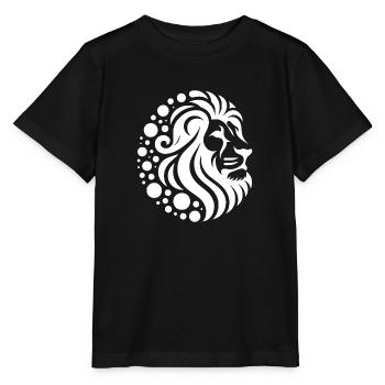 Stolzer Löwenkopf mit wilder Mähne - Stanley/Stella Kinder T-Shirt MINI CREATOR  - Schwarz - Vorne - Mikhail (115cm)