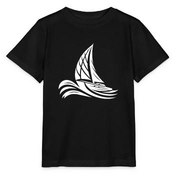 Sportliches Segelboot bei schwerem Wellengang - Stanley/Stella Kinder T-Shirt MINI CREATOR  - Schwarz - Vorne - Mikhail (115cm)