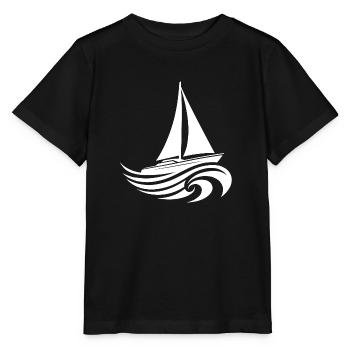 Segelyacht bei schwerem Wellengang - Stanley/Stella Kinder T-Shirt MINI CREATOR  - Schwarz - Vorne - Mikhail (115cm)