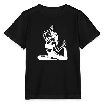 Yoga Woman at Recharge Your Batteries Find Balance - Stanley/Stella MINI CREATOR Kids’ T-Shirt - black - Front - Mikhail (115cm)