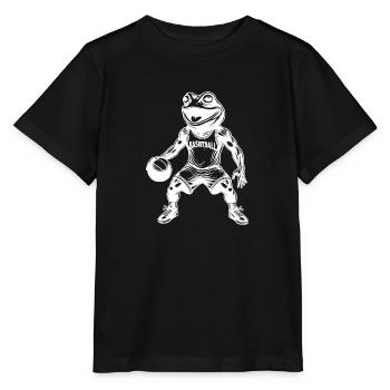Lustiger Basketball Training Wettkampf Frosch - Stanley/Stella Kinder T-Shirt MINI CREATOR  - Schwarz - Vorne - Mikhail (115cm)
