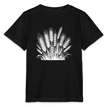 Céréales : blé et seigle, épis de maïs - T-shirt bio MINI CREATOR Stanley/Stella Enfant - noir - Devant - Mikhail (115cm)