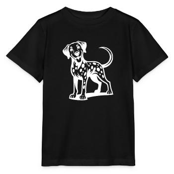 Knuffiger Dalmatiner Hund Lustiger Vierbeiner - Stanley/Stella Kinder T-Shirt MINI CREATOR  - Schwarz - Vorne - Mikhail (115cm)