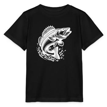 Poisson sandre sauteur - T-shirt bio MINI CREATOR Stanley/Stella Enfant - noir - Devant - Mikhail (115cm)