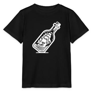 Ship in bottle Bottle ship Sailing ship - Stanley/Stella MINI CREATOR Kids’ T-Shirt - black - Front - Mikhail (115cm)