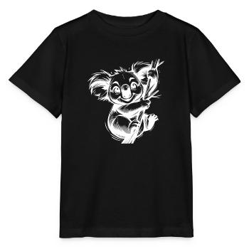 Dessin au crayon Koala pour enfants australiens - T-shirt bio MINI CREATOR Stanley/Stella Enfant - noir - Devant - Mikhail (115cm)