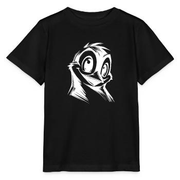 Style de dessin au crayon de dessin animé pingouin - T-shirt bio MINI CREATOR Stanley/Stella Enfant - noir - Devant - Mikhail (115cm)